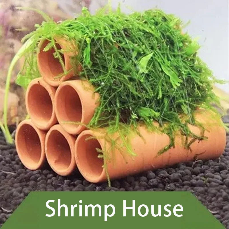 Clay Aquarium Decoration Fish Shrimp Play Hiding Cave Shelter Betta Fish Hideaway Breeding Container Fish Tank Accessories