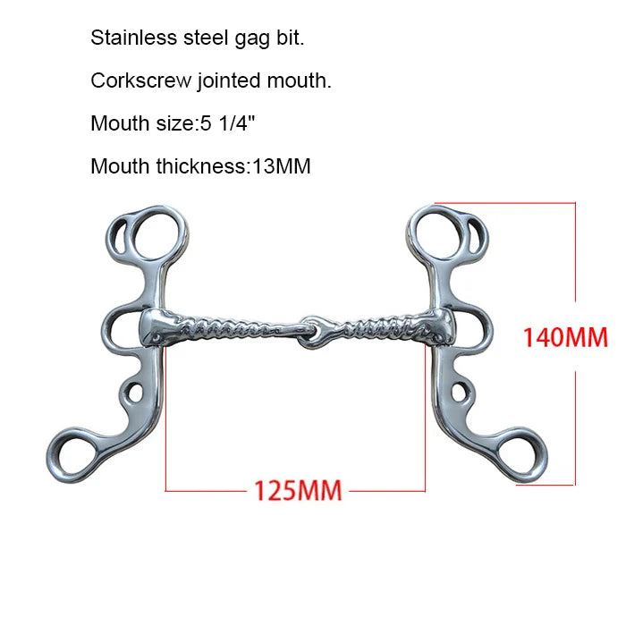 Equestrian Horse Mouth Bit Snaffle Gag Bite Horse Training Riding Harness Supplies