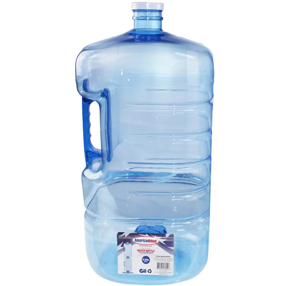 Stackable 5 Gallon Water Bottle with Easy Carry Handle BPA Free Durable Material Screw Cap 640oz Capacity Home Office School Barn