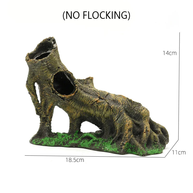 Resin Reptile Hide Cave Terrarium Decoration Lizards Snake Turtle Shelter Hide Rest Cave Reptiles Box Aquarium Landscape Decor