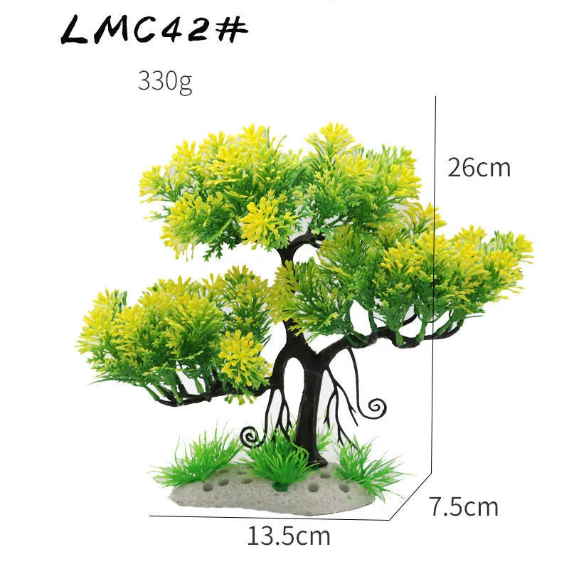 Aquarium Ornaments Simulation Plants Fish Tank Landscaping Decorations Plastic Water Plants Flowers Trees  Accessories
