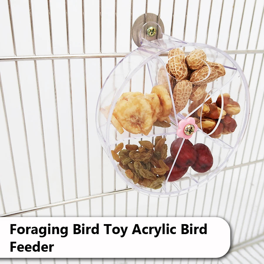 Rotating Pet Parrot Toys Wheels, Bite Chewing Birds Foraging Food Box Cage Feeder, Birds accessories