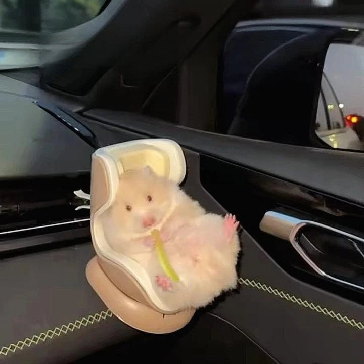 Hamster Car Seat Vent Clip Adorable Miniature Pet Model Safe Driving Accessories Cute Mouse Decor for Dashboard Gift Idea