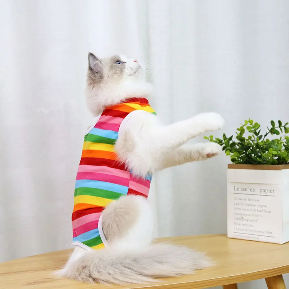 Cat Surgery Recovery Suit Female Cat Spay Recovery Suit Kitten Onesie for Cats After Surgery Anti Licking Breathable Cat Clothes