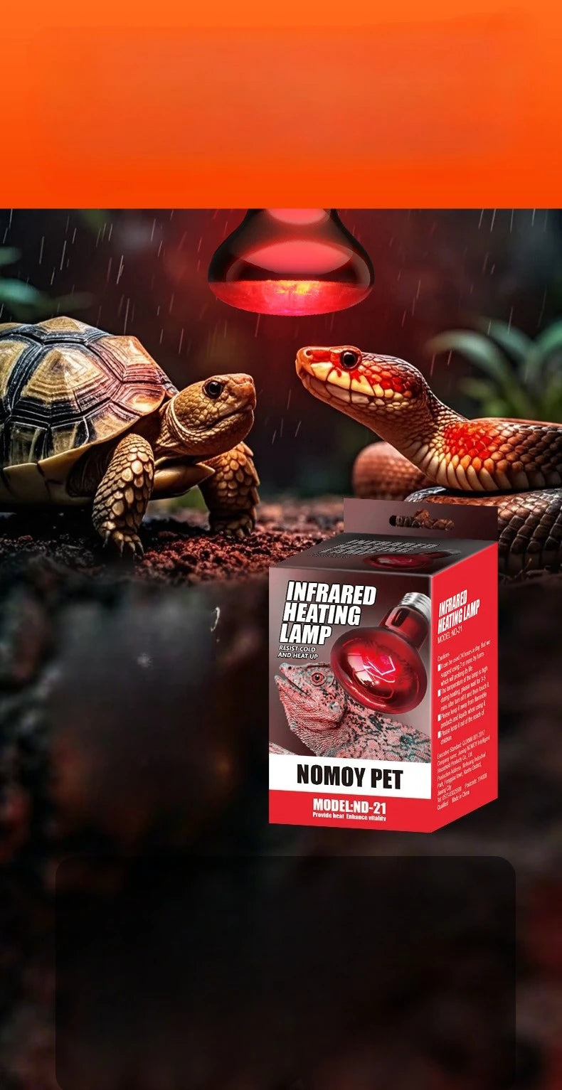 220V Reptile Heat Lamp Bulb Infrared Basking Spot Lamp Red Heat Lamp Bulbs Amphibian Gecko Lizard E27 Infrared Reptile Light