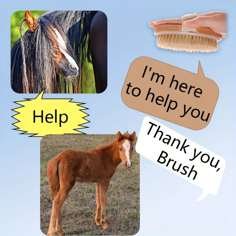 1/2pcs Natural Horse Hair Detangling Cleaning Brushes for Daily Grooming Decontamination Essentials Horse Grooming Supplies
