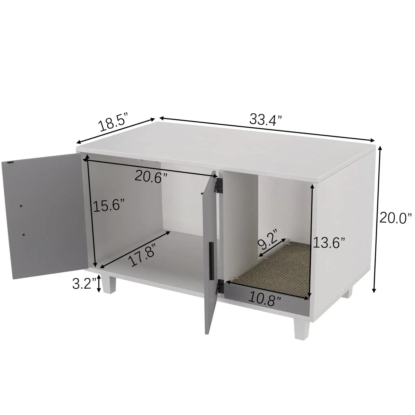 Modern Wood Pet Crate Cat Washroom Hidden Litter Box Enclosure Furniture House As Table Nightstand With Scratch Pad, Stackable