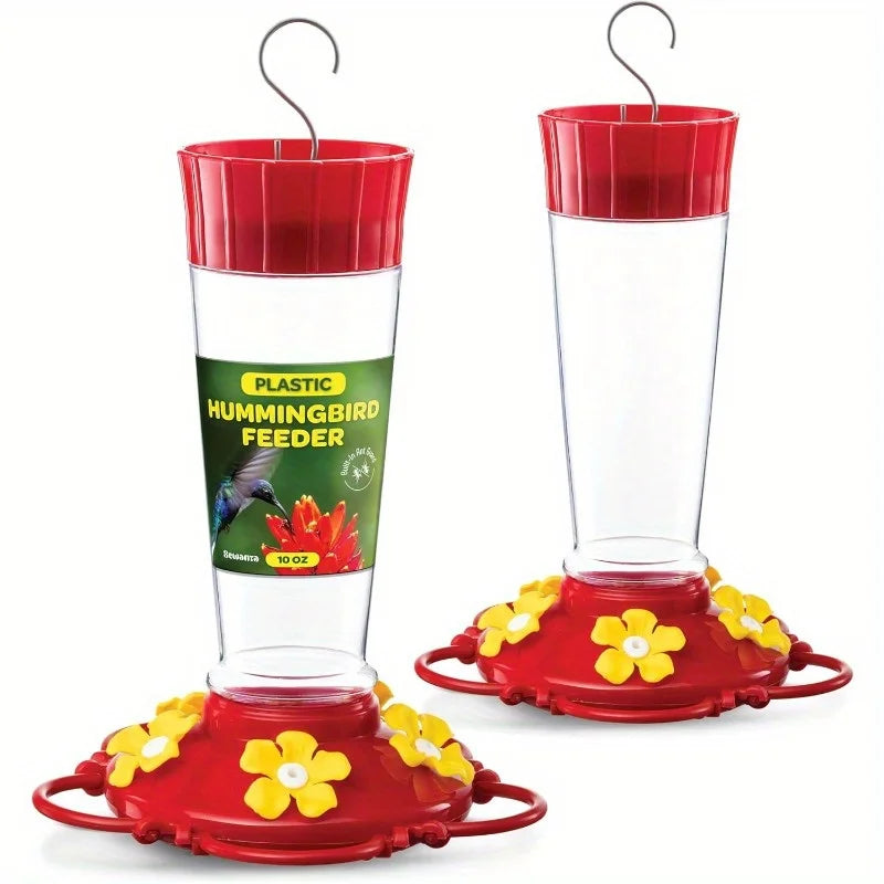 1pc suspended hummingbird feeder, bird with hook feeder, 5 nectar feeding ports (13.5oz)
