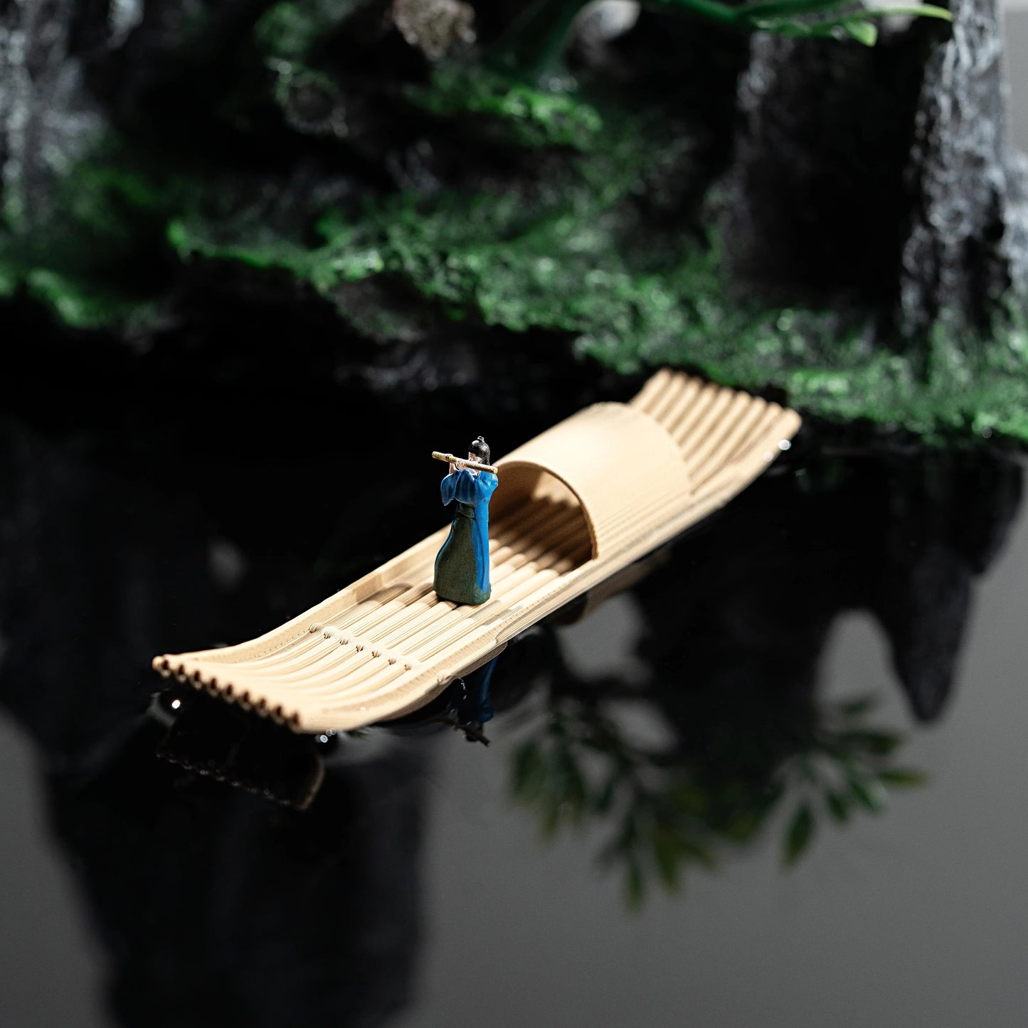 Floating Mini Boats Simulation Bamboo Raft for Fish Tank Bonsai Micro Landscape Decor Creative Decoration Aquarium Accessories