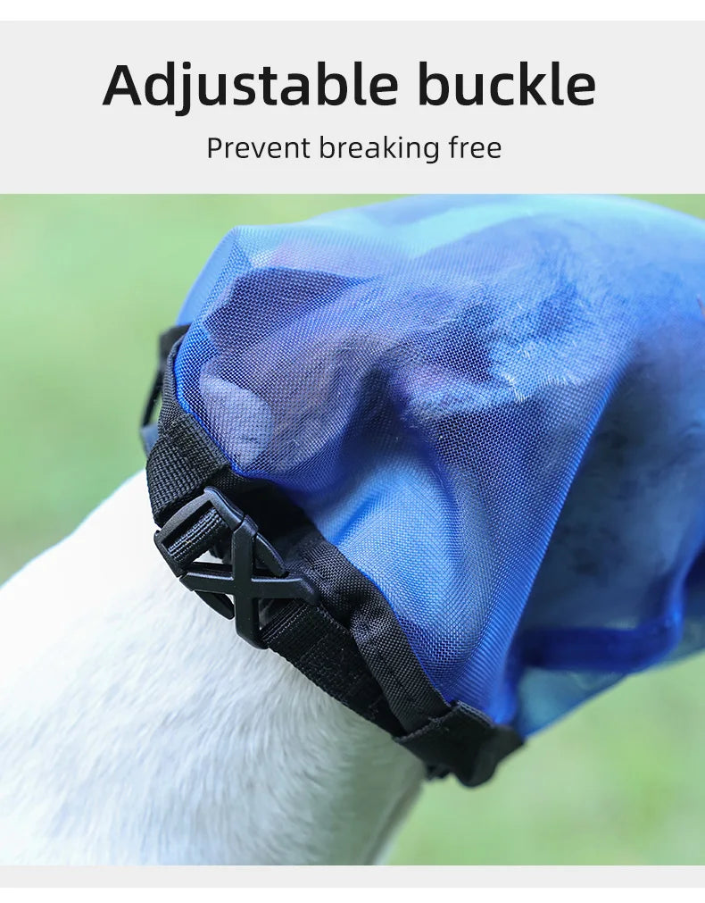 Anti-Mosquito Dog Muzzle Adjustable Breathable Bite-Resistant Pet Mask Outdoor Walking Training Comfortable Durable Safe Play