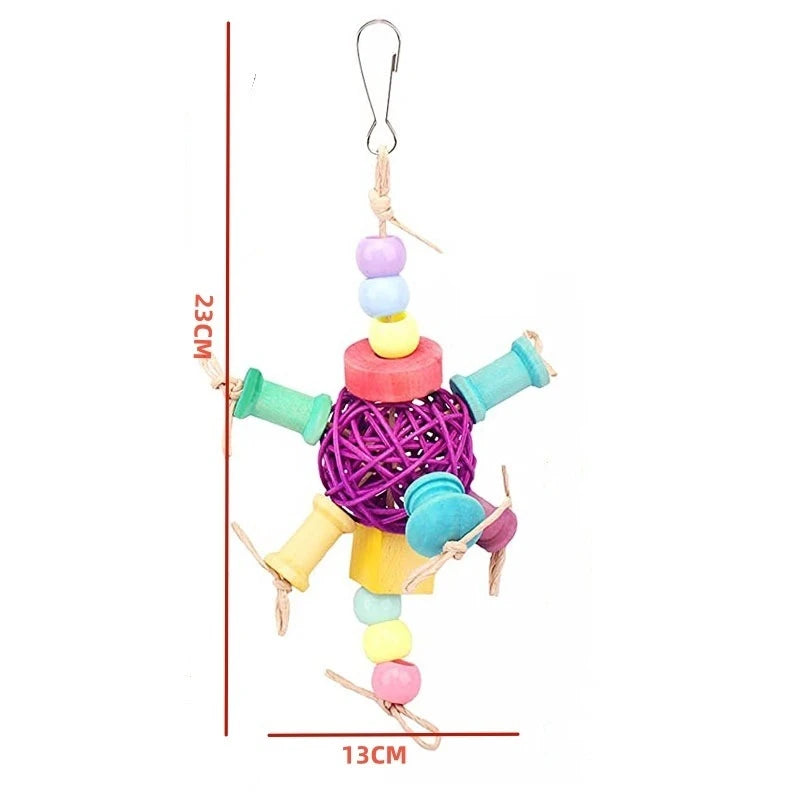 Bird and Parrot Toys Swing Bird Cage Decoration Mirror Staircase Wind Chimes Bird Accessories Toys for Birds