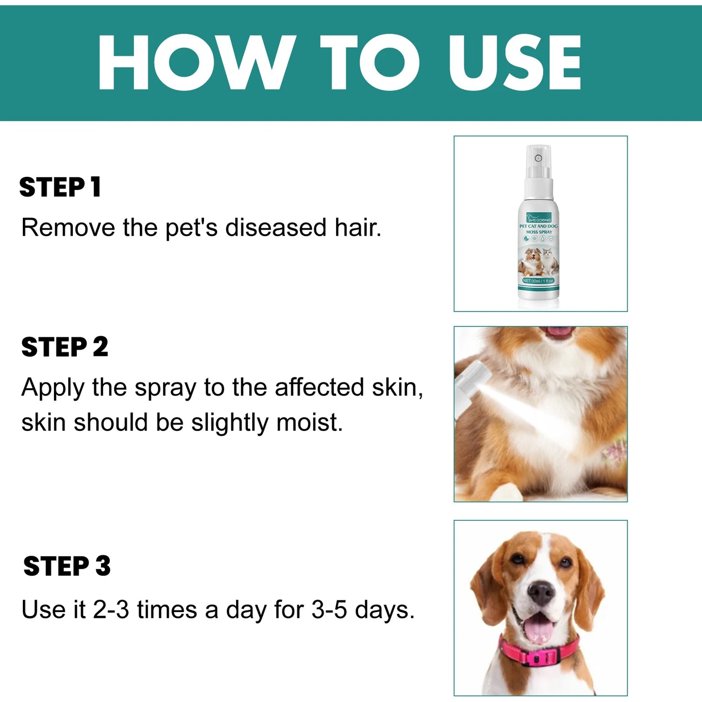 30ml  skin medicine spray for cats and dogs to remove mites