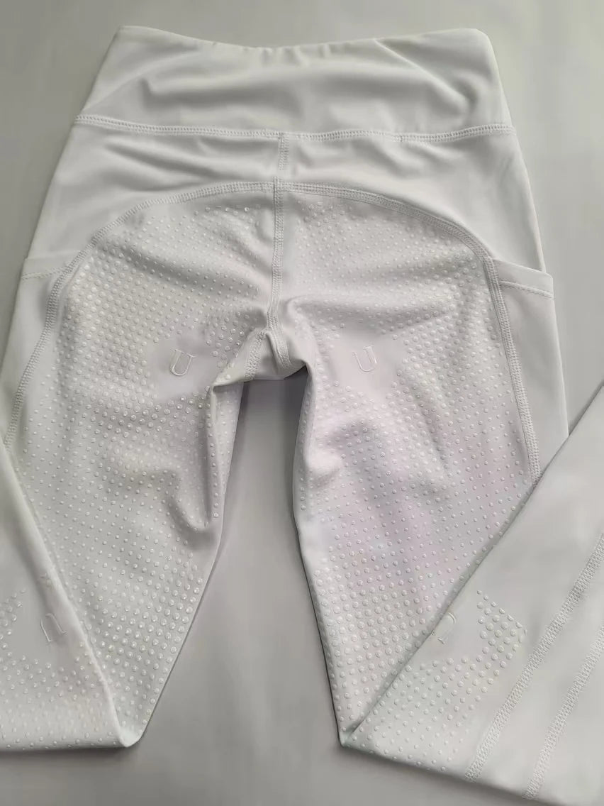 Summer children's equestrian pants high elasticity knitted children's horse riding pants full silicone