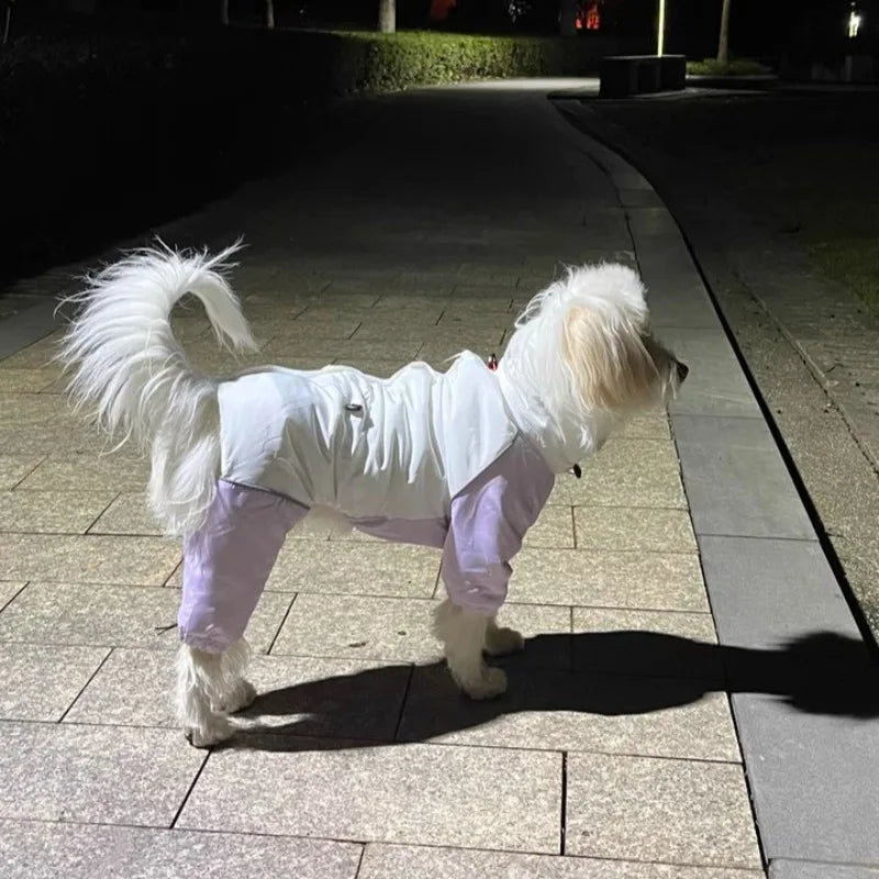 Lingtihuibit Turtleneck Cotton-padded Clothes Autumn Winter Pet Dogs High-necked Cotton Coat Fashion Dogs Warm Windproof Jacket