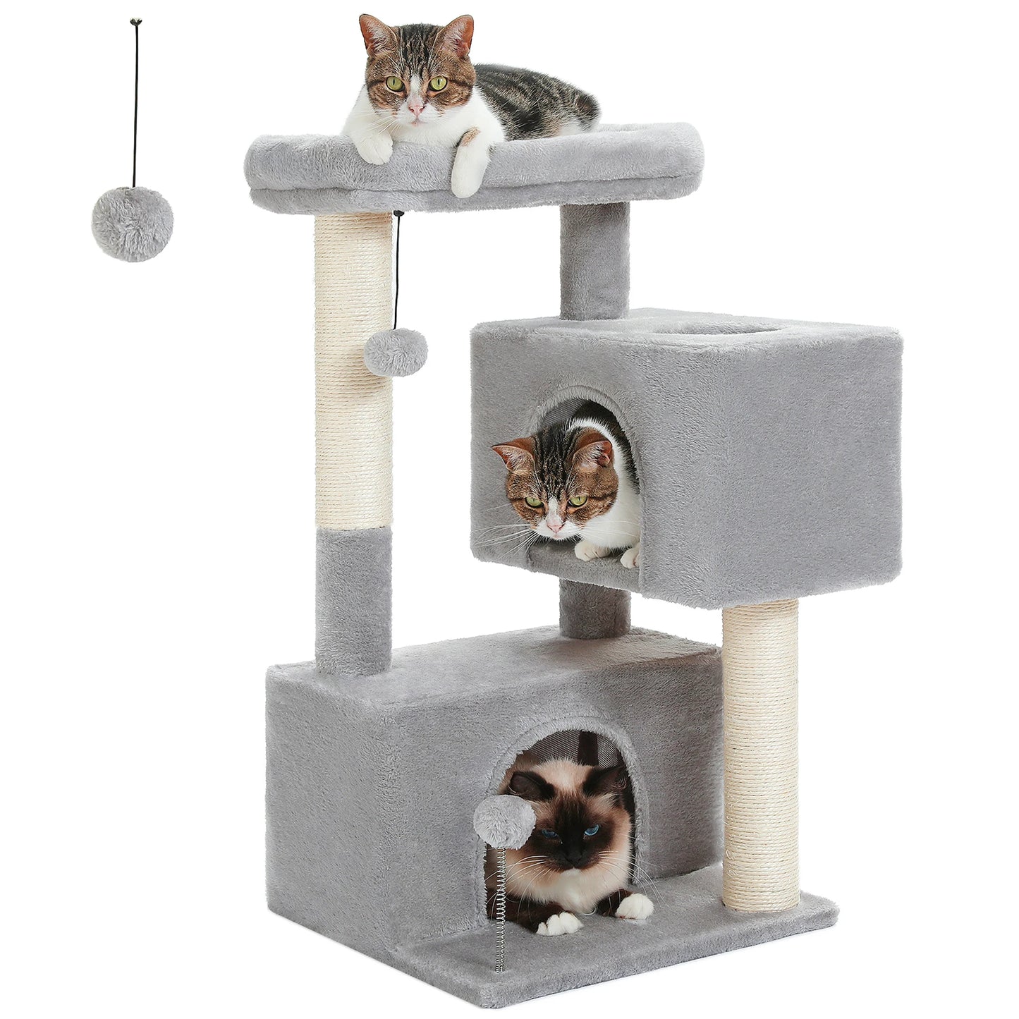 Large Cat Tree for Indoor Cats Multi-Level Cat Tower with Spacious Condos Sisal Scratching Pad Kitten House Accessories Cat Toys