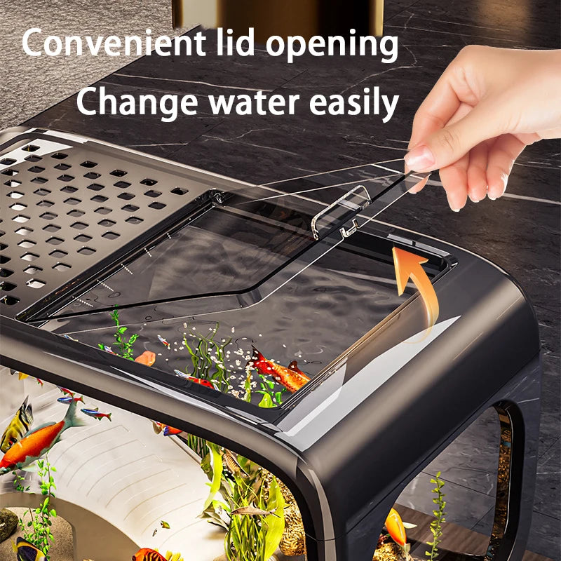 Aquarium Tank Plastic Turtle Terrariums Small Transparent Fish Incubator Box Desktop Fish Tanks Landscaping Display Boxes