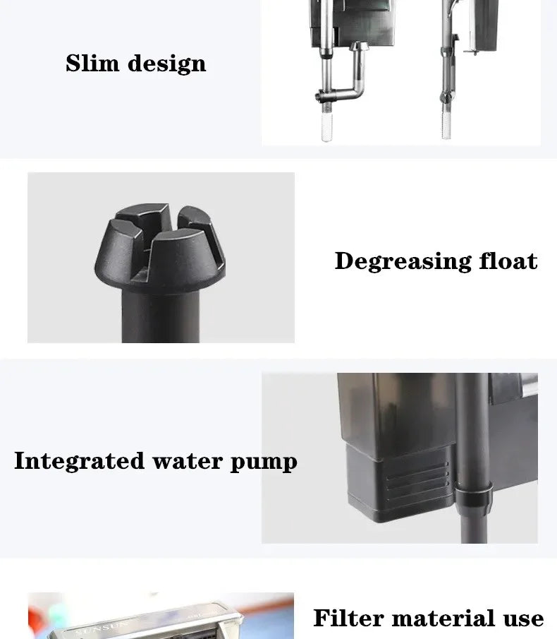Aquarium Filter External Hanging Filter Pump Fish Tank Water Pump Waterfall Maker Water Circulation Filter Aquarium Accessories