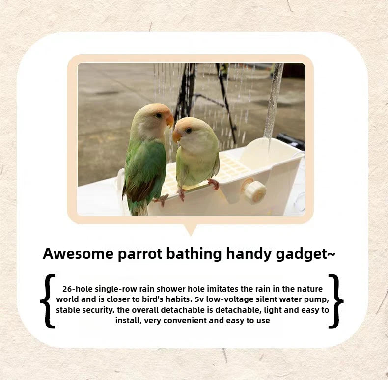 Bird electric bathing basin rain basin automatic circulating water for budgerigars peony cockatiels and sun conures