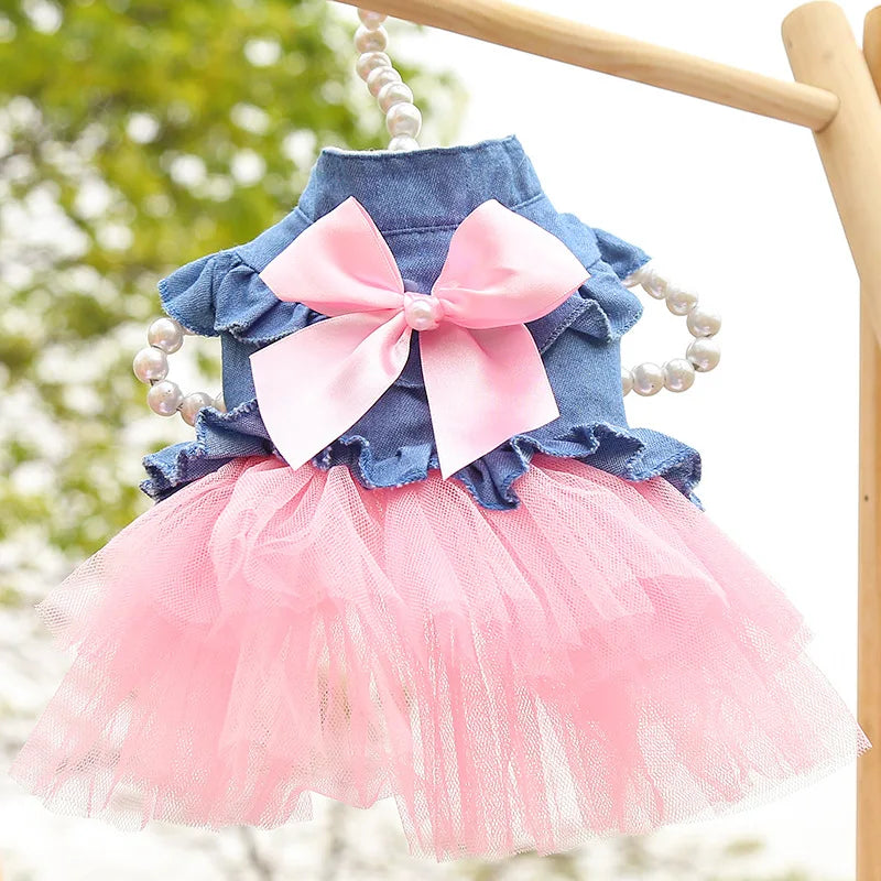 Rabbit Outing Clothes Lop-eared Dwarf Rabbit Pleated Skirt Rabbit Dress Up Accessories Small Bunny Supplies Mesh Sling Dress