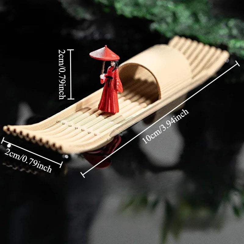 Floating Mini Boats Simulation Bamboo Raft for Fish Tank Bonsai Micro Landscape Decor Creative Decoration Aquarium Accessories