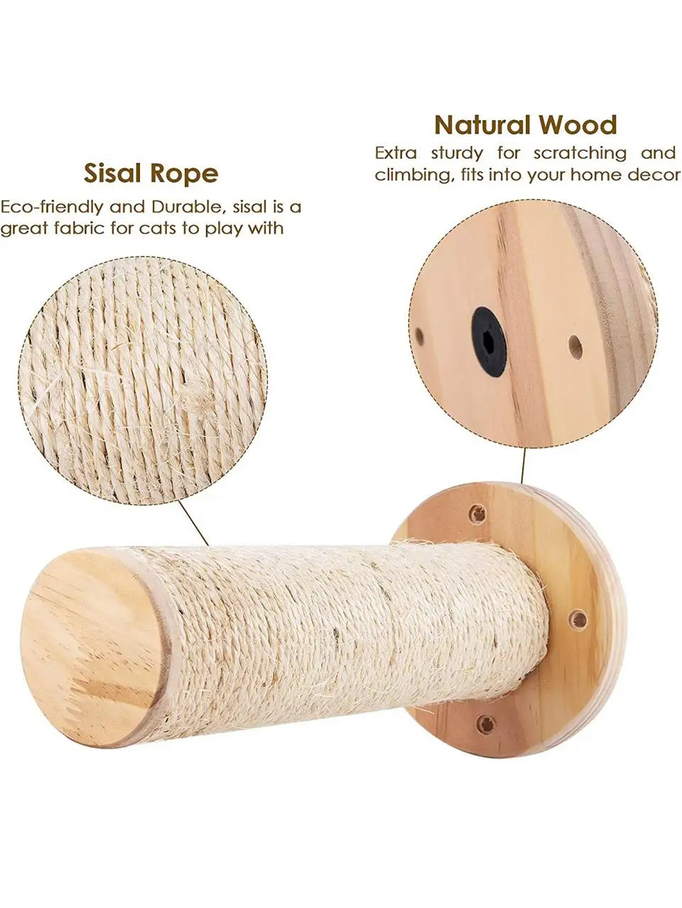 Wall-Mounted Cat Hammock Cradle Cat Climbing Frame Floating Shelf Solid Wood Cats Scratch Posts for Sleeping and Playing Toy