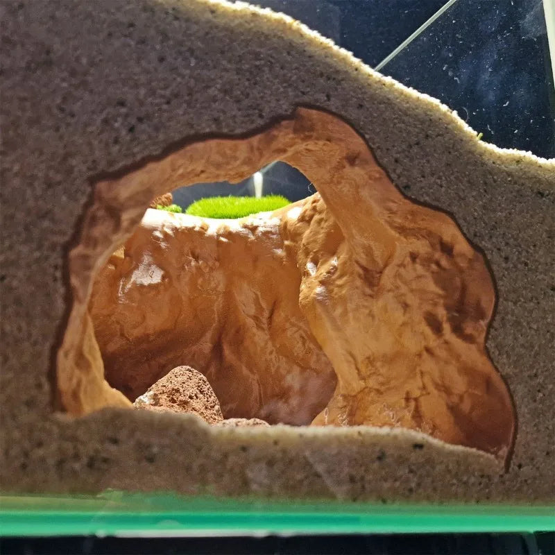 Aquarium Cave Decor Sinkhole Simulation - Fish Shrimp Shelter Turtle Reptile Amphibian Terrarium Decoration