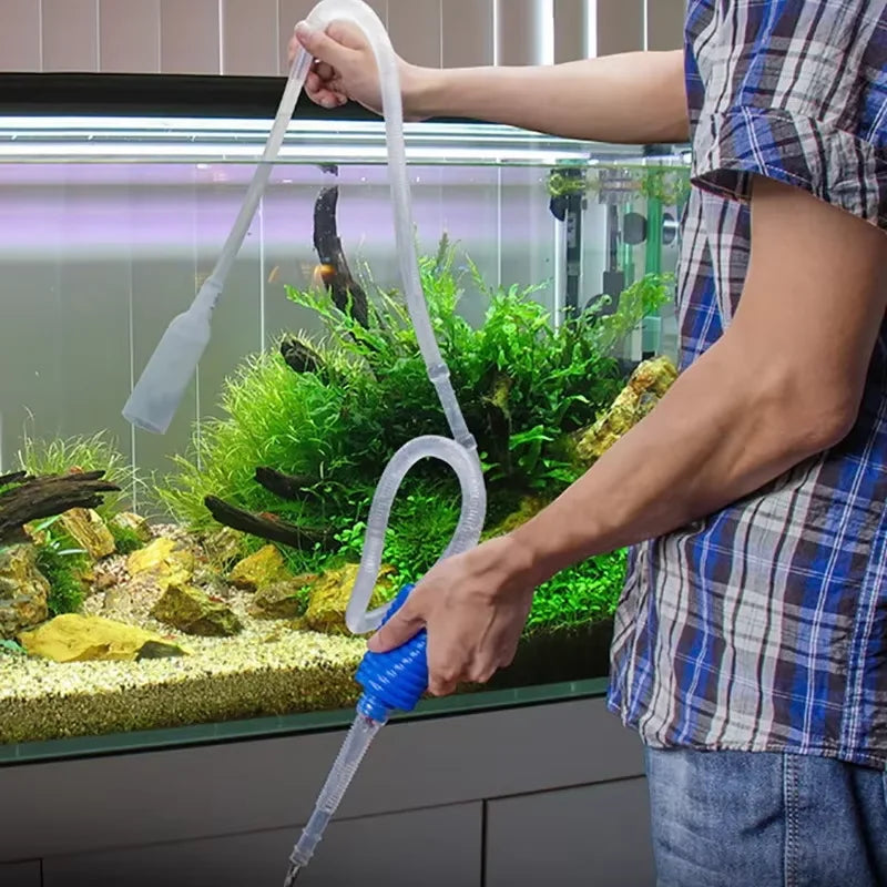 Aquarium Siphon Fish Tank Syphon Vacuum Cleaner Pump Semi-automatic Water Change Changer Gravel Water Filter Aquarium Tools 1.4mm