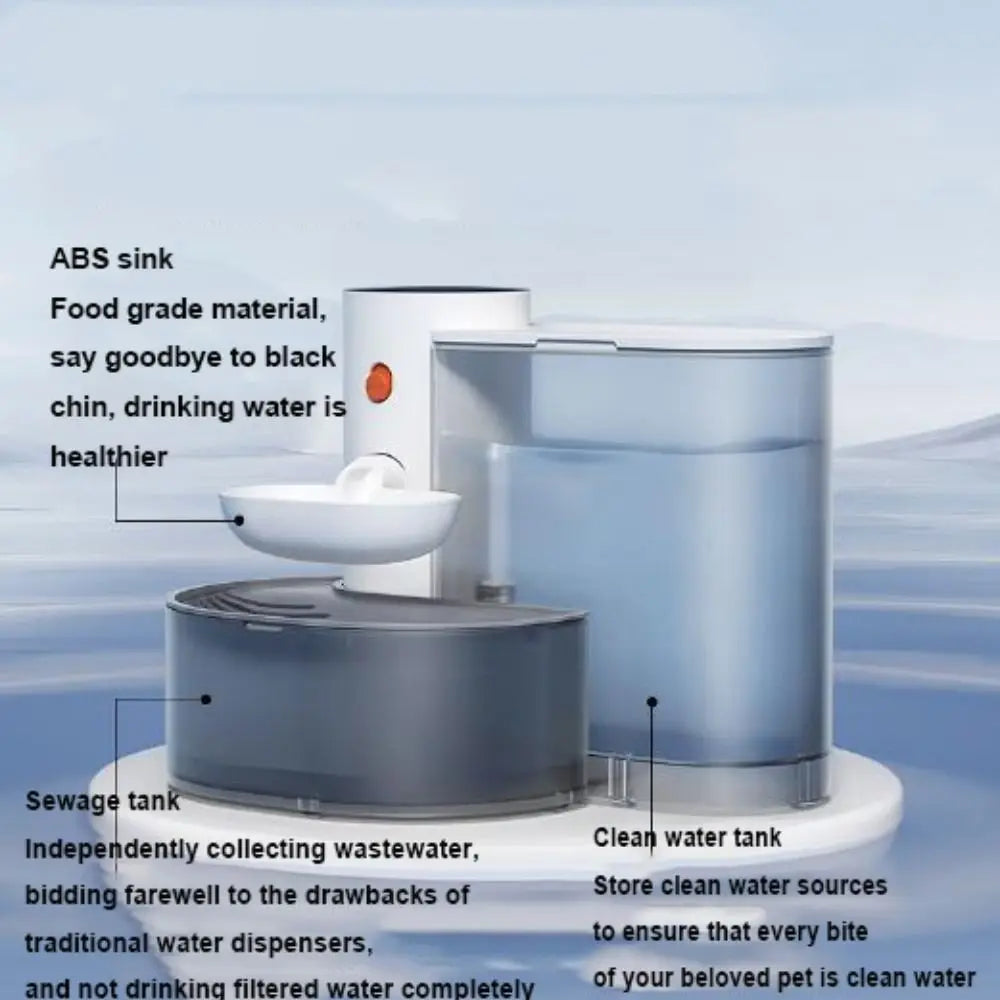 4Colors Cat Water Fountain 2500mA Ultra Quiet Wireless Battery Life Circulating Flowing Water 2L Intelligent Pet Dispenser