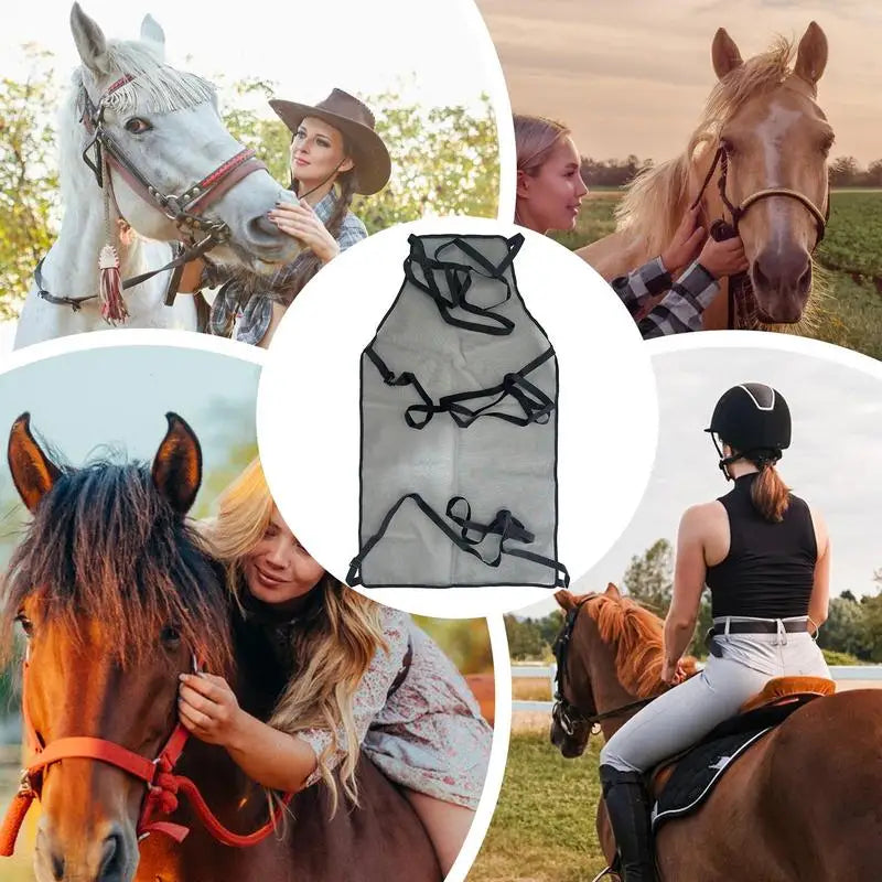 Horse Fly Sheet Adjustable Breathable Mesh Equine Fly Sheet Equine Care Blankets For Livestock Outdoor Backyard Farm
