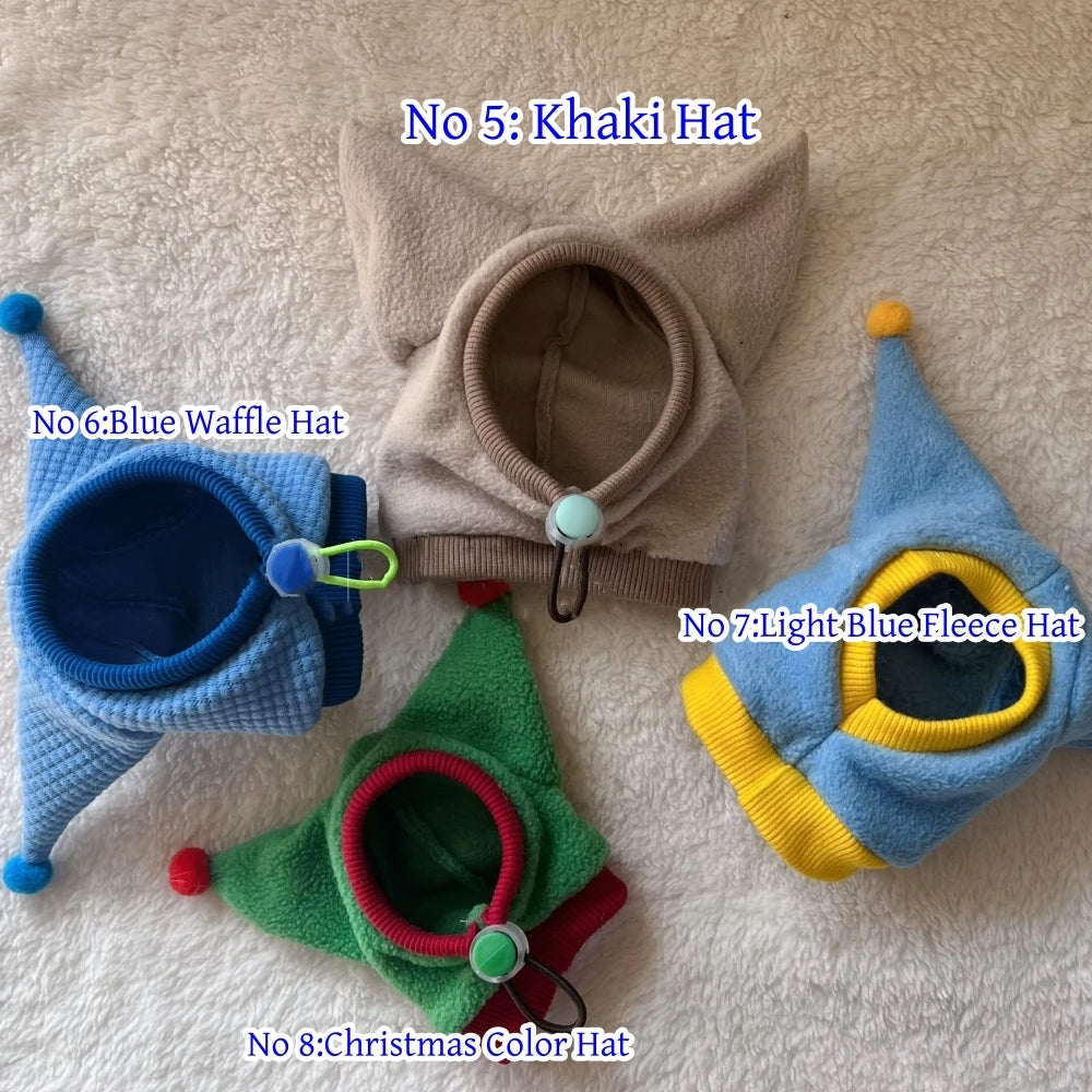 Winter Warm Hat for Sphynx Cat Adjustable Waffle Cold-proof Cap for Cats Cute Christmas Fleece Hat for Kittens Dogs Cat Supplies