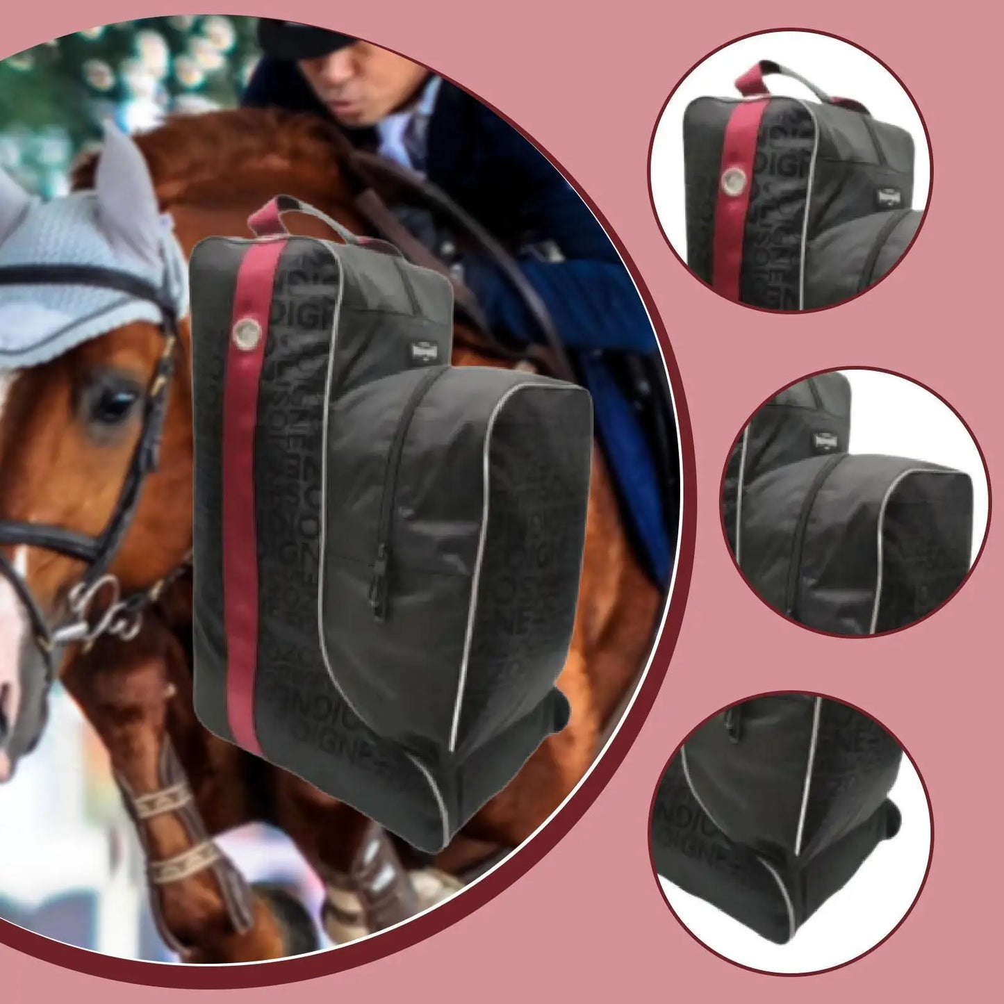 Carry Pouch Oxford Equestrian Pack Equipment Horse Riding Tall Boot Bag for Trip Knight Boots Shoes Protect Rider Boots for Shows