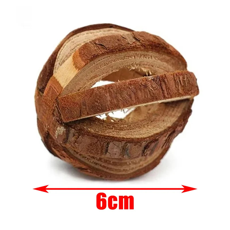 Guinea Pig Rabbit Hamster Small Animal Play Pet Roller Toys Natural Wooden Pine Dumbbells Unicycle Bell Chew Chewing Braided Ball