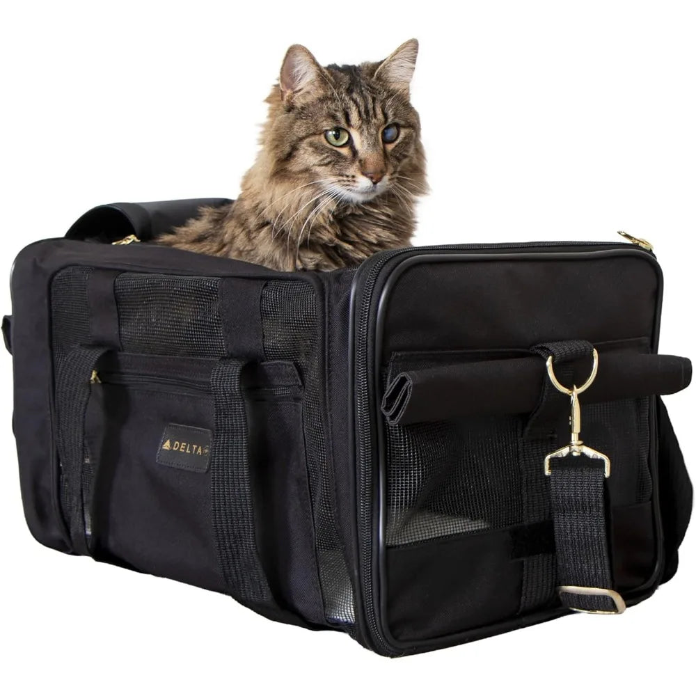 Airline Approved Medium Pet Carrier, Black Sherpa Travel Bag for Dogs & Cats On Board