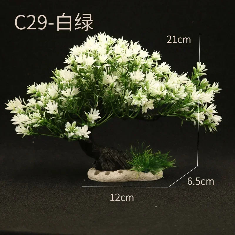 Aquarium Ornaments Simulation Plants Fish Tank Landscaping Decorations Plastic Water Plants Flowers Trees  Accessories