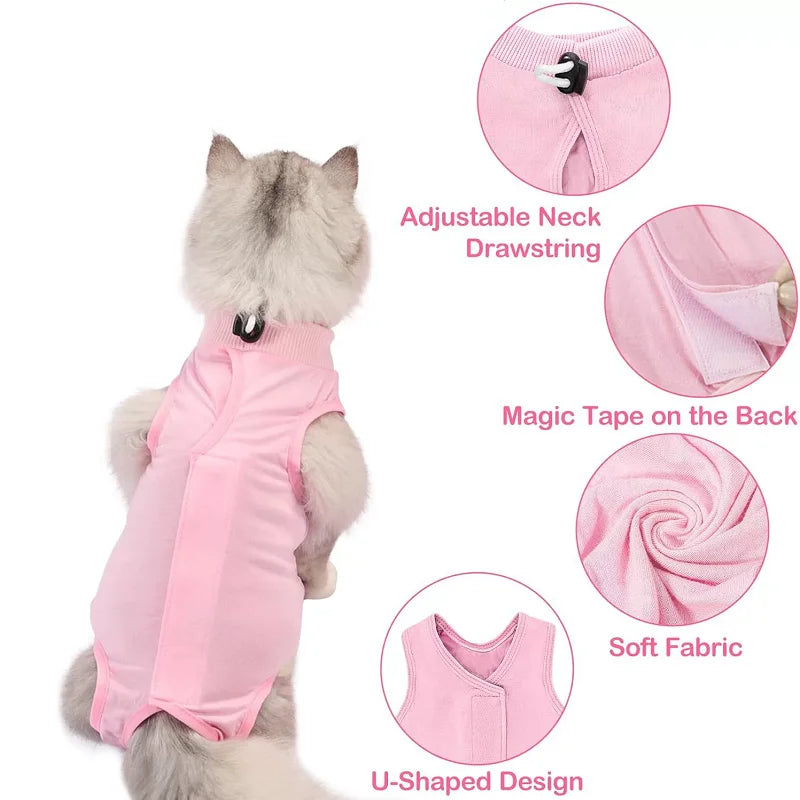 Cats Surgery Recovery Suit for Small Medium Dog Cat Vest Pet Shirt Soft Pajamas After Surgery Wear Recovery Clothes Anti Licking