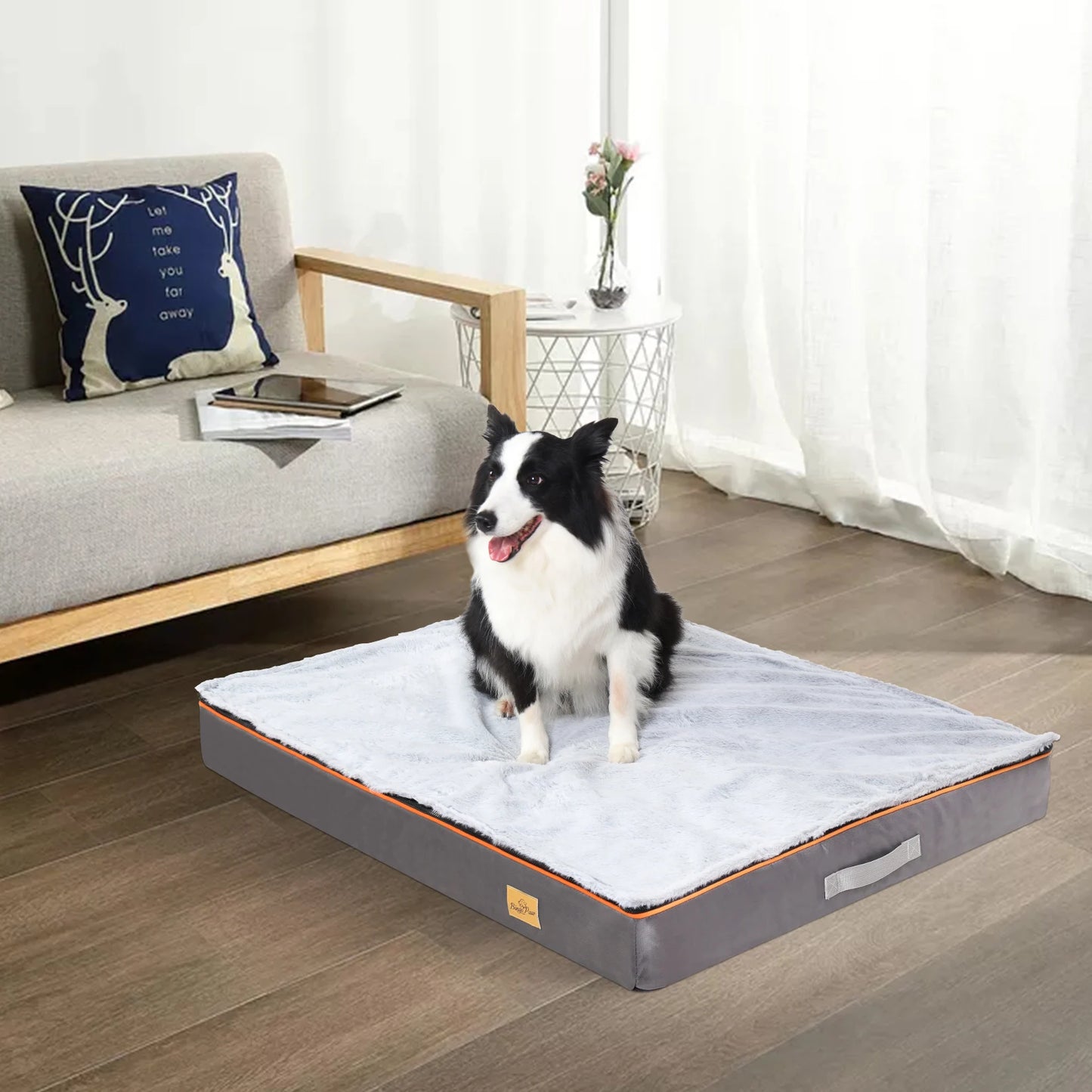 Dog Pet Bed  Large Padded Orthopedic Dog Bed Foam Cushion Foam Cushion with Washable Cover  Removable Cover