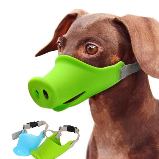 Pig Nose Breathable Mask for Puppy Cute Funny Doggy Anti-bite Mask Adjustable Prevent Accidental Ingestion Pet Accessories
