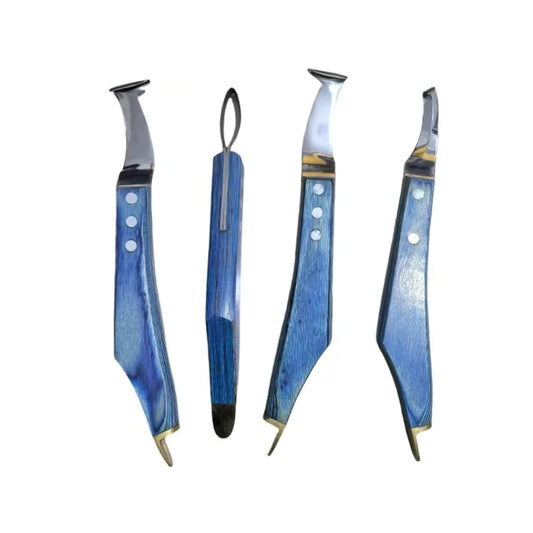 Horseshoe Knife Cattle And Sheep Horse Hoof Trimmer Stainless Steel Left And Right Hand Design Horseshoe Cutting With Wooden Handle