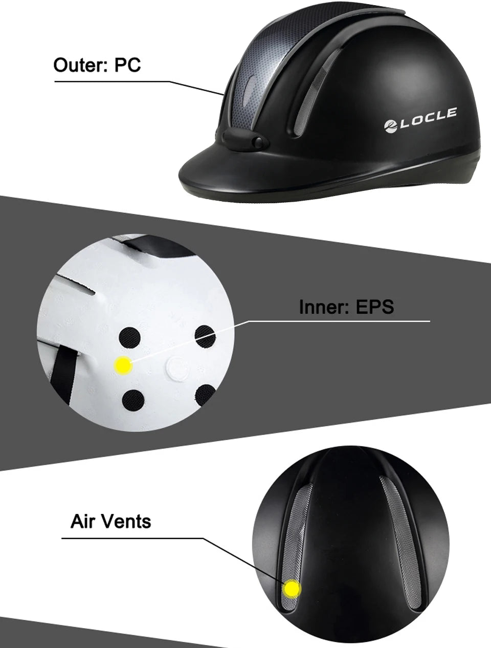 LOCLE Women Men Half Cover Sport Protective Anti Impact Cap Equestrian Helmet Adult Horse Riding Guard Hat Horse Equipment
