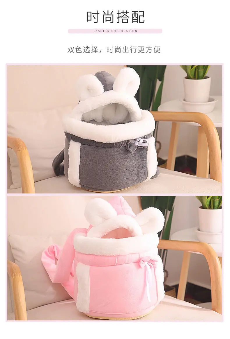 Pet Cat Bag for Winter Warmth, Portable Cat Outing Bag, Large Capacity, Soft and High Quality Fabric, Diagonal Crossing Pet Bag