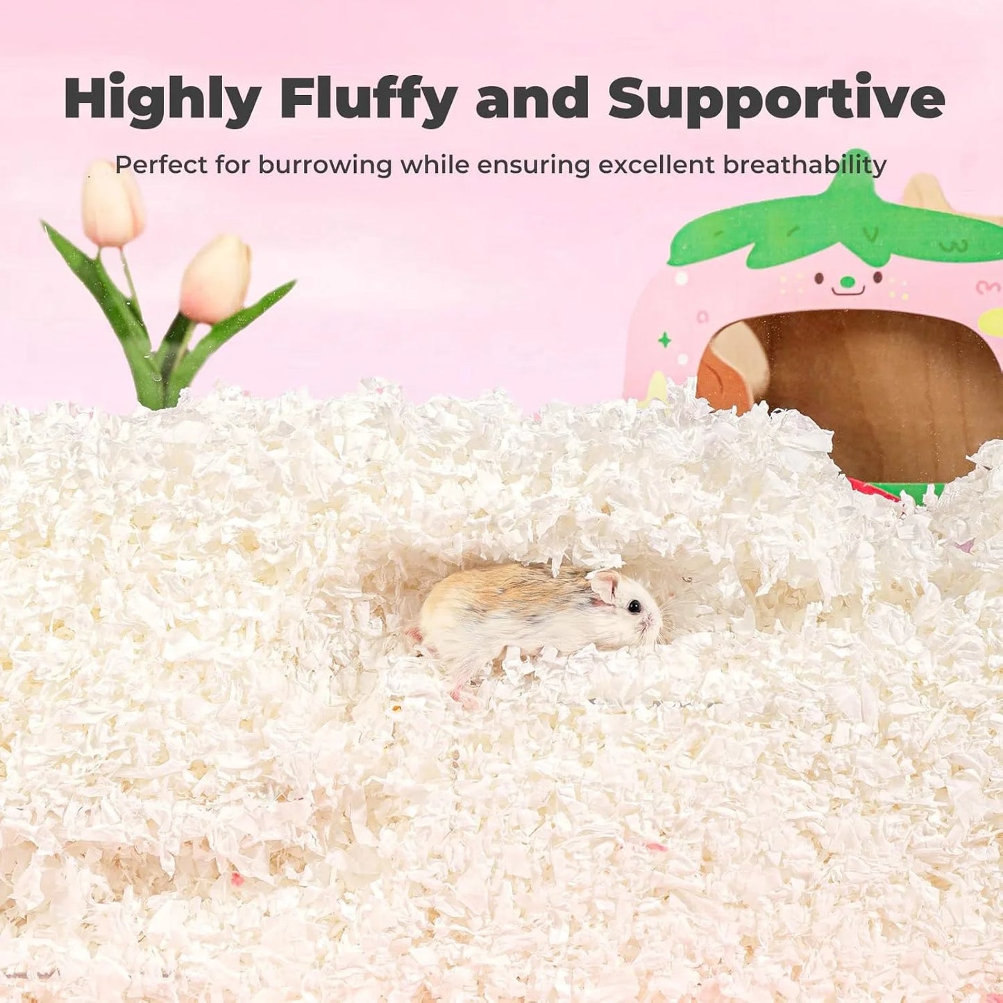23L/50L Paper Small Pet Bedding Hamster Rabbits Guinea Pigs Odor Control Dust-Free Moisture Absorbent Natural Shavings Bedding