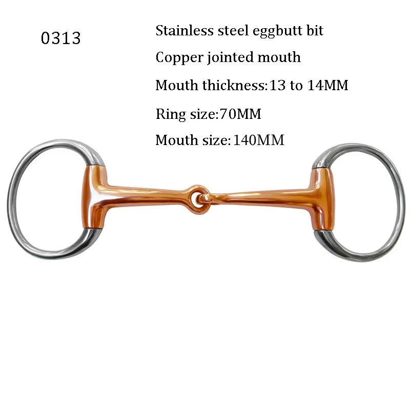 Horse Snaffle Bit Stainless Steel Eggbutt Bit Horse Chew Jointed Mouth Bit Horse Training Equipment Equestrian Products
