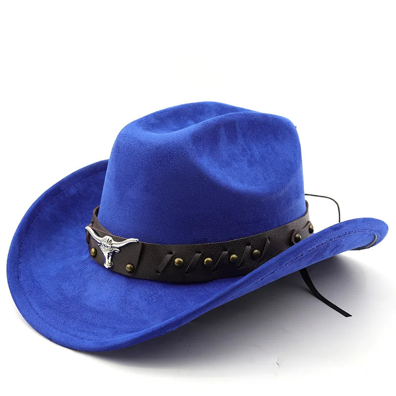 New Western Cowboy Hats Vintage Roll Brim Gentleman Cowgirl Jazz Hat Holidays Party Cosplay Hat