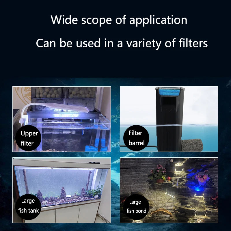 Aquarium Filter Fish Tank Fluidized Moving Bed Filter Bubble Bio Filter Media With Air Stone And Sponge Filters Transparent