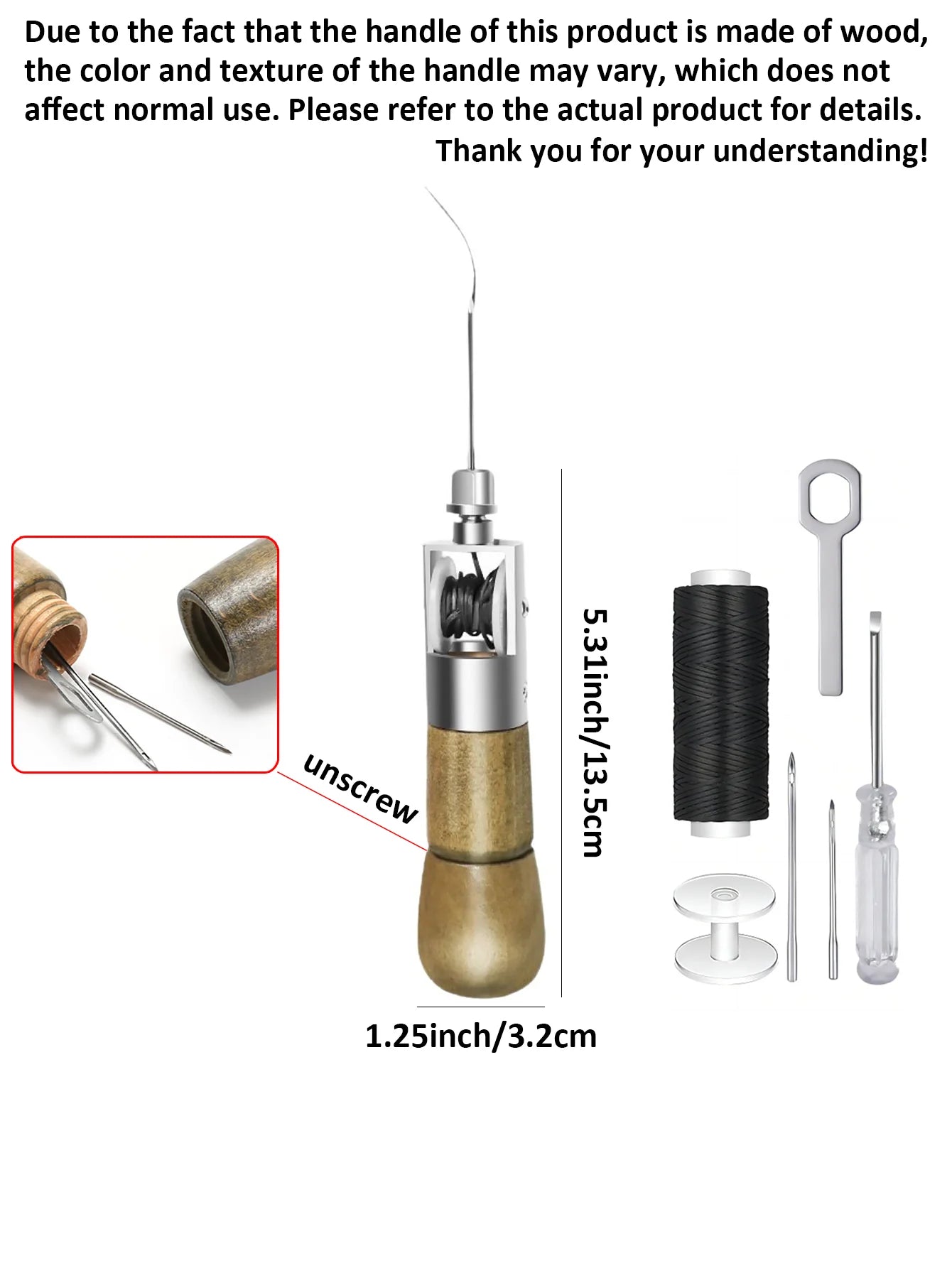 Professional Leather Sewing Awl Set, Quick Sewing Machine Sewing Tool, Suitable for DIY Handmade Repair, with 1 Set of Needles