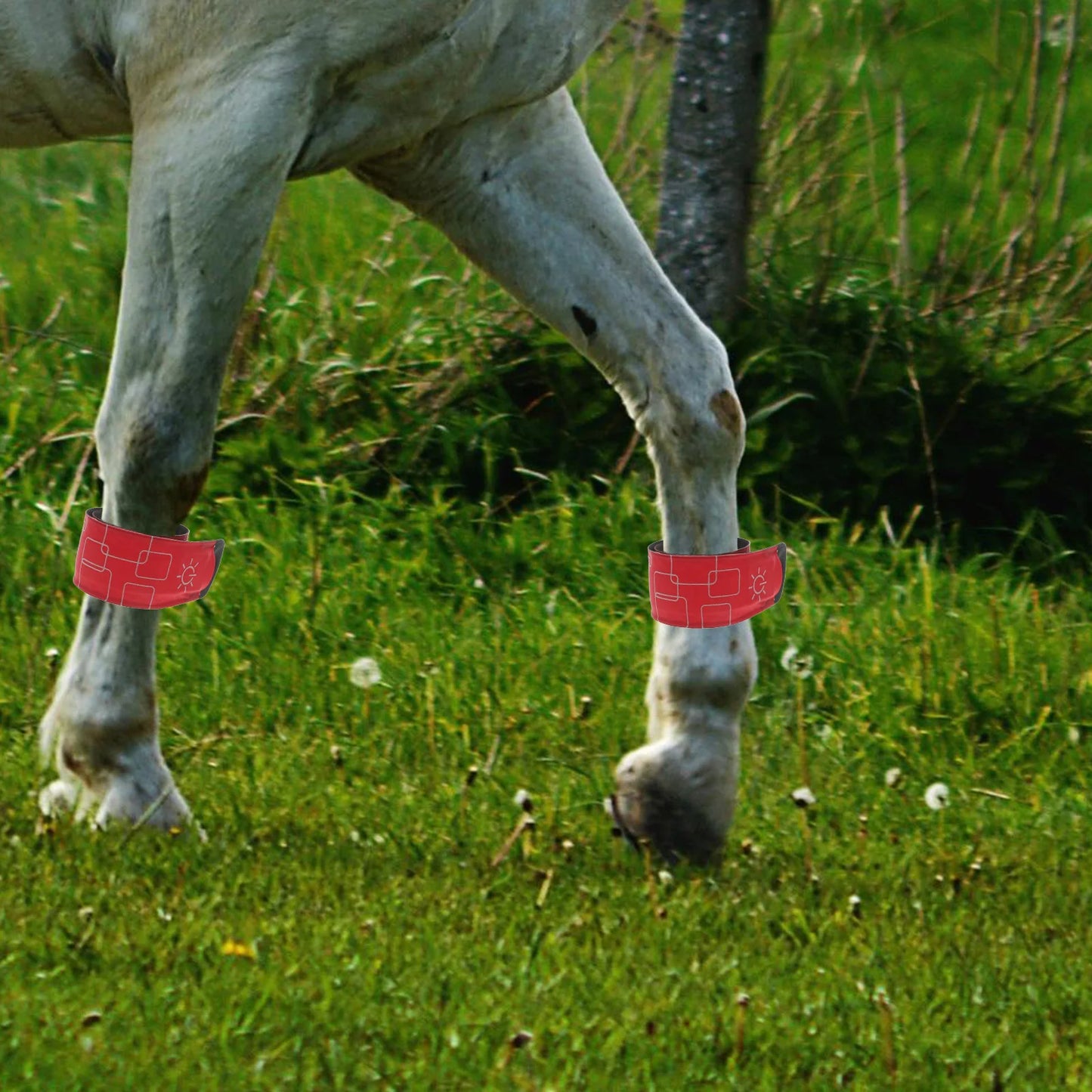 4Pcs LED Horse Ankle Bands Reflective Adjustable Leg Wraps Night Running Cycling Outdoor Enhanced Safety Visibility