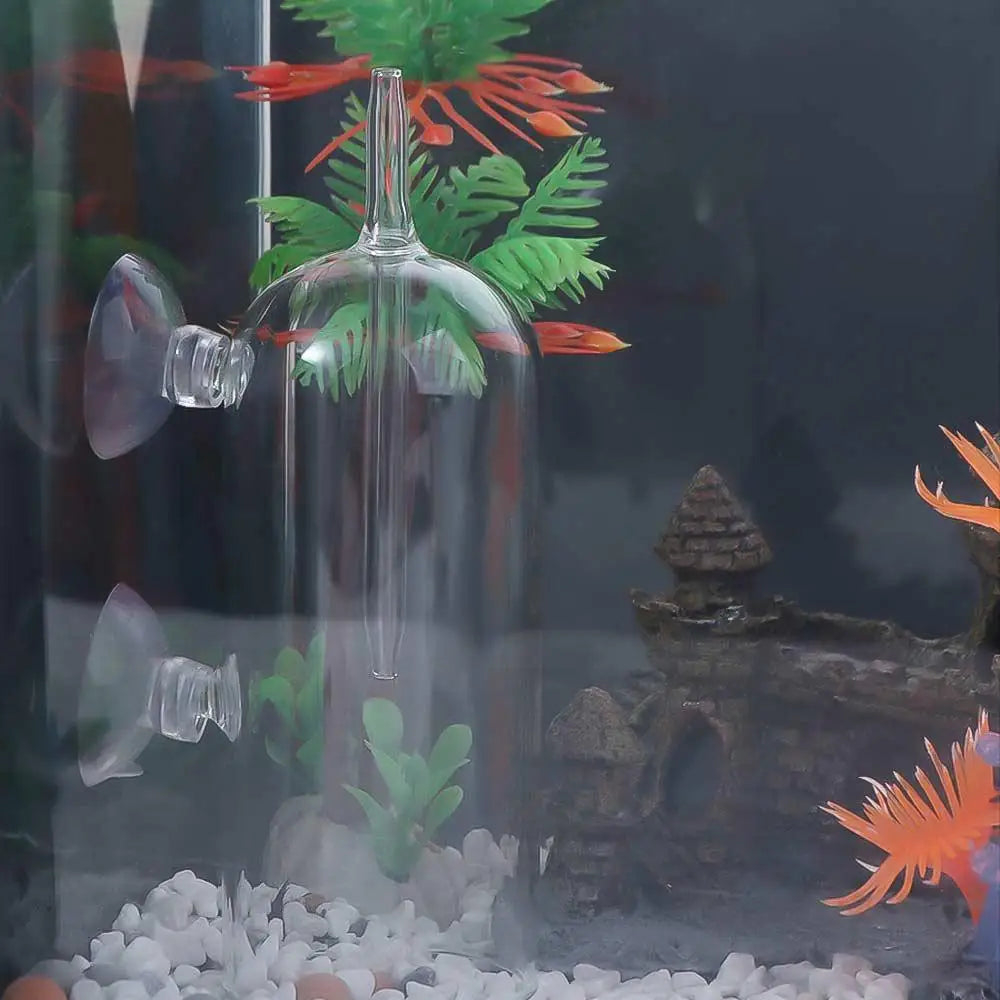 Crystal Glass Fish Tank Dissolved Oxygen Device Anti-Splash Design Preventing Water Splashing Fish Tank Oxygen Aerator
