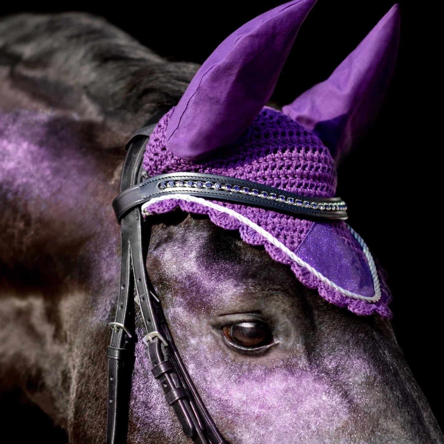 Custom  Amethyst Shining Sparkling  Horse Saddle Pad Breathable Cotton Inside Layer