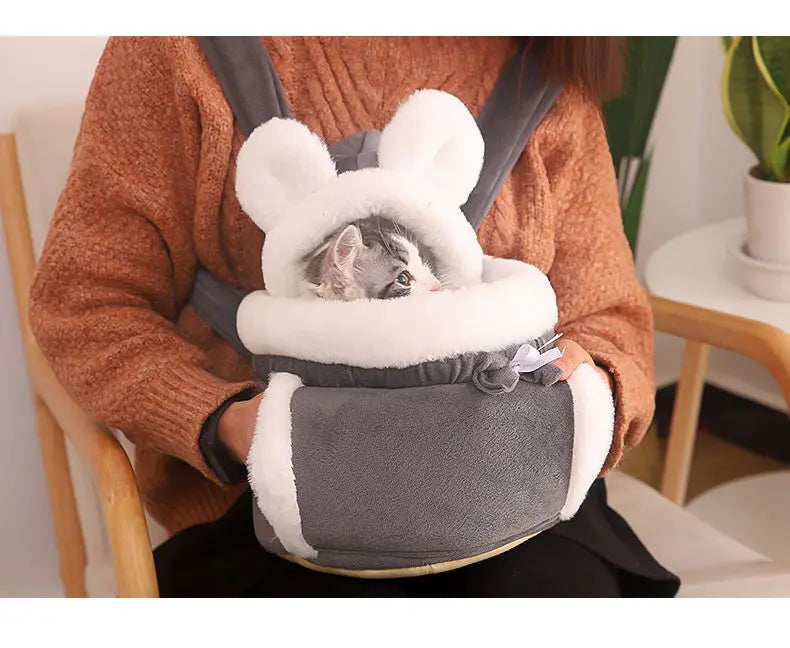 Pet Cat Bag for Winter Warmth, Portable Cat Outing Bag, Large Capacity, Soft and High Quality Fabric, Diagonal Crossing Pet Bag