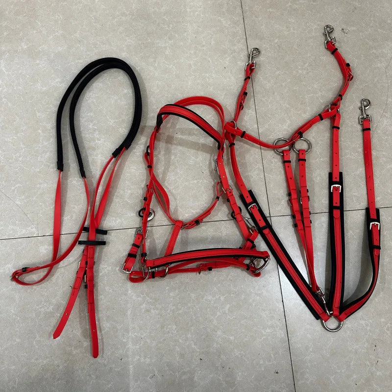 Endurance Marathon Stainless Steel Horse Bridle PVC Padded Nose Band Brow Band Reins A variety of Colors Riding Equestrian